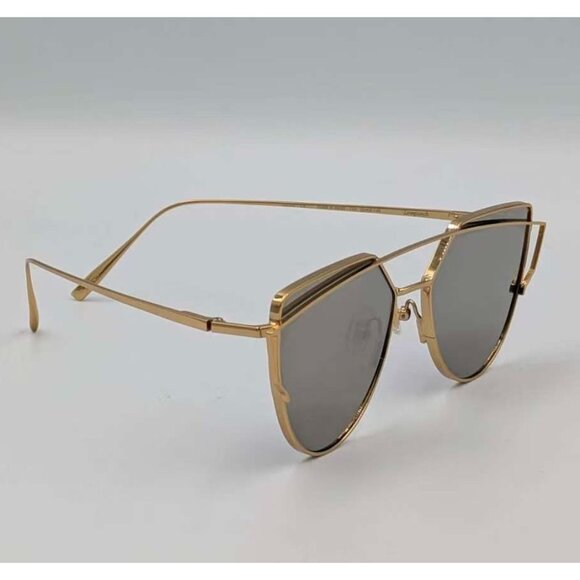 Pre-owned Gentle Monster Love Punch 55mm Titanium Aviator Sunglasses Gold Mirror - Picture 4 of 12